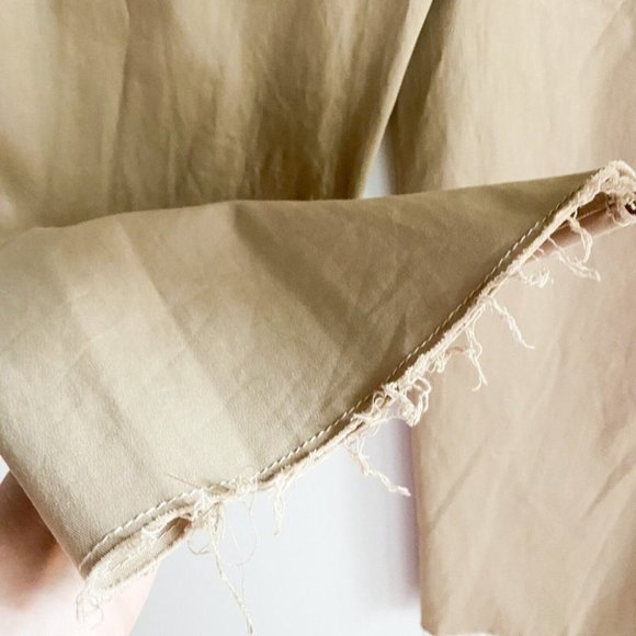 NWT Zara Asymmetrical Waistline Wide Leg Cargo Desert Khaki Pants L - Picture 6 of 9